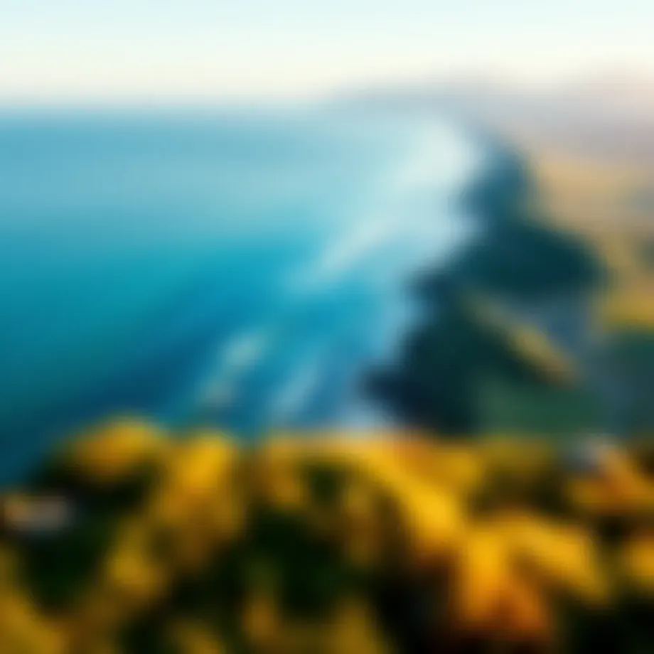 Aerial view of a stunning Irish surfing coastline