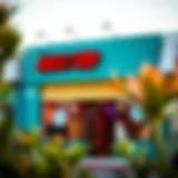 Vibrant Storefront of Jacks Surf Shop Exterior view of Jacks Surf Shop showcasing its vibrant storefront