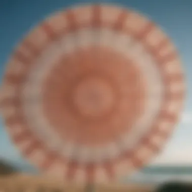 Close-up of the intricate design patterns on a kite sunshade