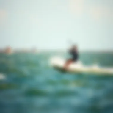 Dynamic kitesurfing foil board in action on the water