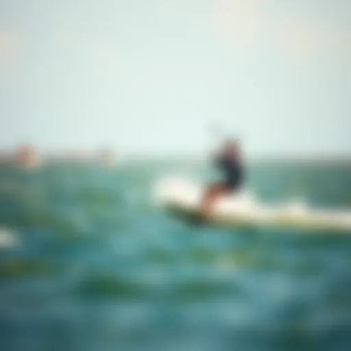 Dynamic kitesurfing foil board in action on the water