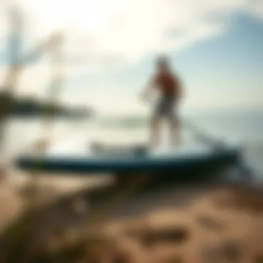 Innovative land stand up paddle board design showcasing ergonomic features