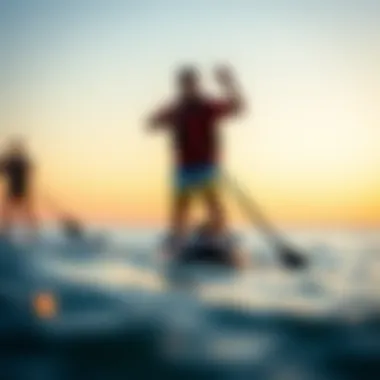 Demonstration of safety measures in land paddle boarding