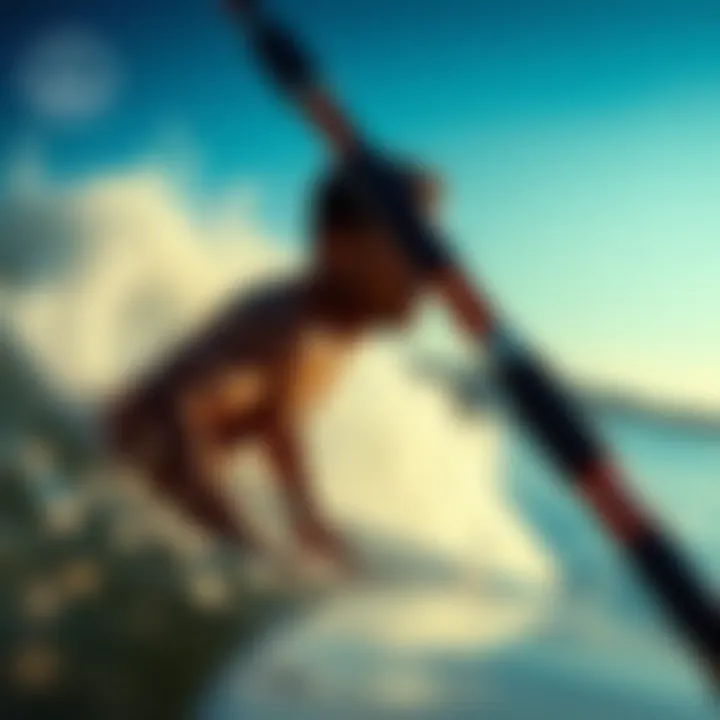 Performance of the LL Bean Surf Rod in Action A surfer using the LL Bean surf rod in action