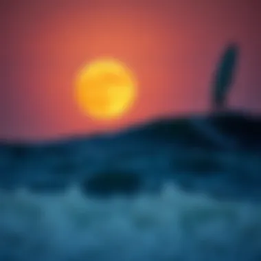Full Moon's Influence on Tides A beautiful view of a full moon over the ocean
