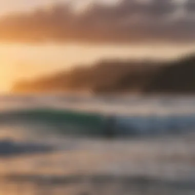 Surfers enjoying a sunset session