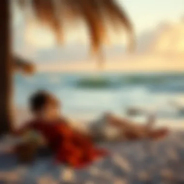An individual relaxing on the beach while listening to ocean sounds