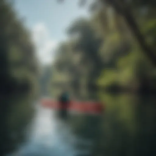 A serene view of Orlando's waterway with kayakers enjoying the calm waters