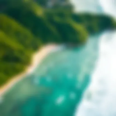 Aerial View of Playa Venao An aerial view of Playa Venao, highlighting the coastline and the surrounding lush greenery.