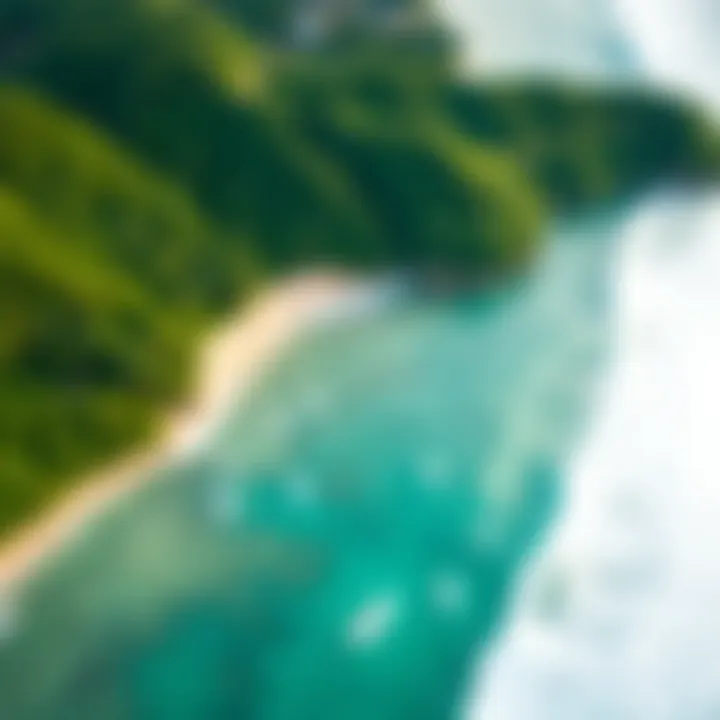 Aerial View of Playa Venao An aerial view of Playa Venao, highlighting the coastline and the surrounding lush greenery.