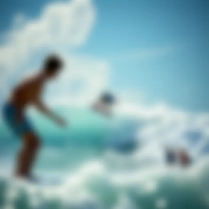 Thrilling Competition Atmosphere A picturesque skimboarding competition scene