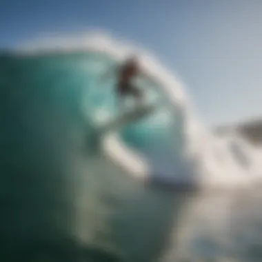 Surfer riding a powerful wave at Zicatela Beach