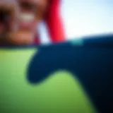 Close-up view of advanced material used in a reaction wetsuit showcasing its flexibility and durability.