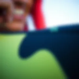 Close-up view of advanced material used in a reaction wetsuit showcasing its flexibility and durability.