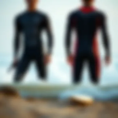 An illustration depicting the technological innovations in wetsuit manufacturing.