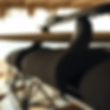 Close-up of high-quality roof rack pads designed for surfboards