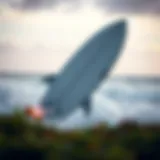 Innovative Shark Deterrent Surfboard Design A sleek shark deterrent surfboard with embedded technology