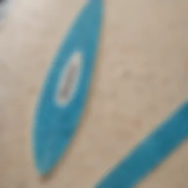 Close-up of a soft top surfboard showcasing its unique texture and design