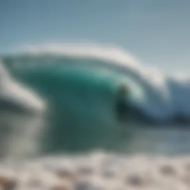 A picturesque beach scene with ideal surfing conditions