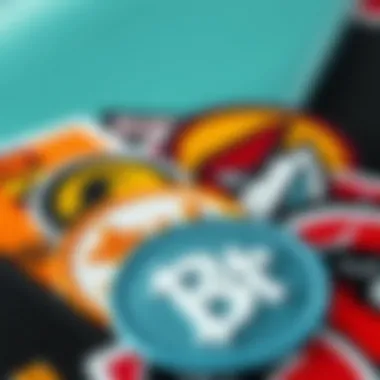 Different materials used in surf patches displayed together