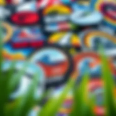 Vibrant collection of surf iron-on patches showcasing diverse designs