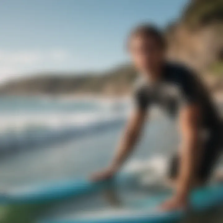 Surf school session with learners on the beach