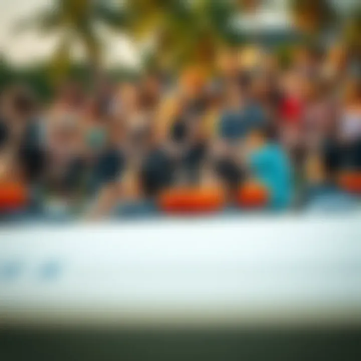 A vibrant surfskating community gathering sharing techniques and enjoying the sport.