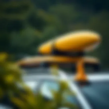 Comparison of various temporary roof rack types for surfboards