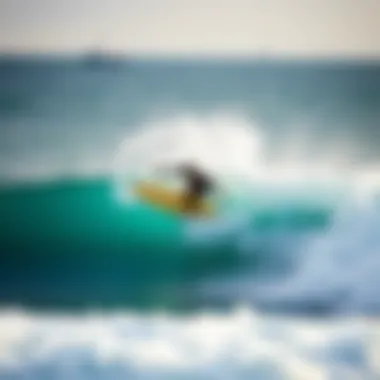 Surfer Riding a Wave on an 8 ft Board Surfer riding a wave with an 8 ft surfboard