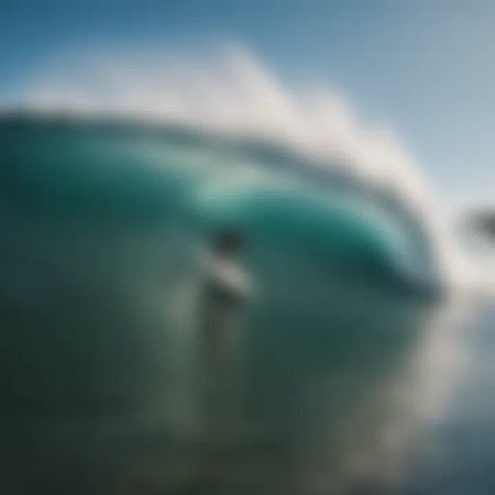 Group of surfers enjoying ideal wave conditions