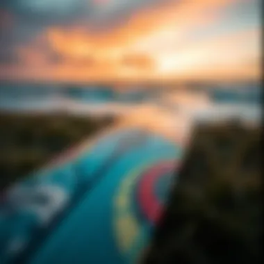 Artistic Longboard Deck Design A vibrant longboard deck illustrating artistic designs and craftsmanship