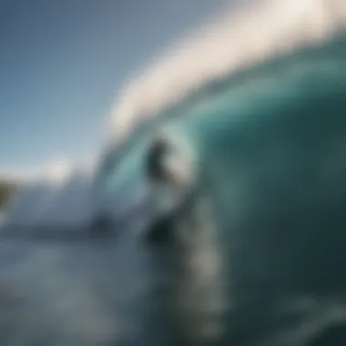 A surfer navigating a powerful wave at a renowned surf spot.