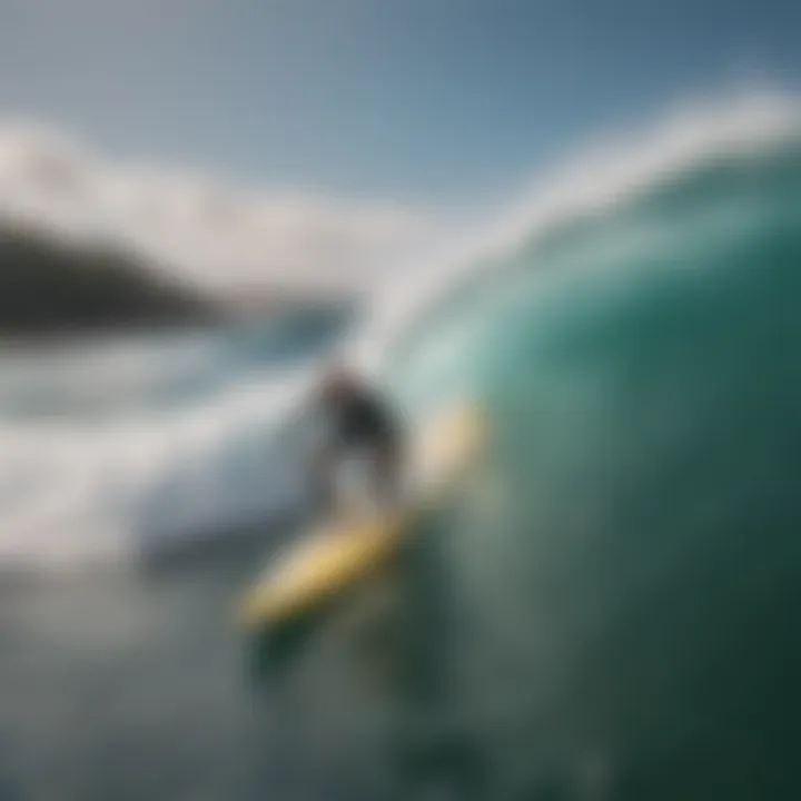 An environmental scene illustrating the impact of climate on surf conditions