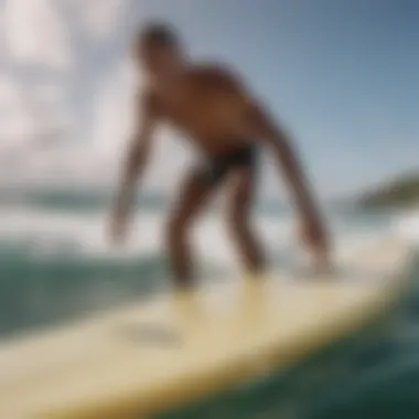 Historical surfboard showcasing the evolution of paddle competition gear