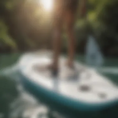 Close-up of the advanced engineering behind a powered stand-up paddle board