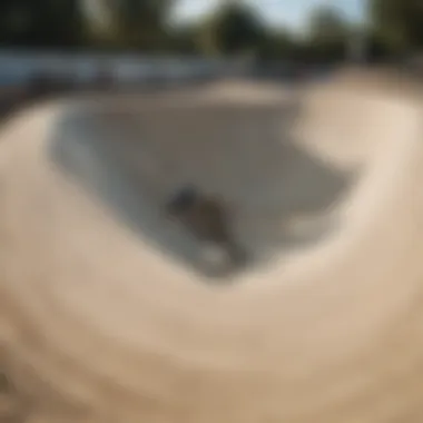 A dynamic view of a pump track showcasing its intricate design and layout.