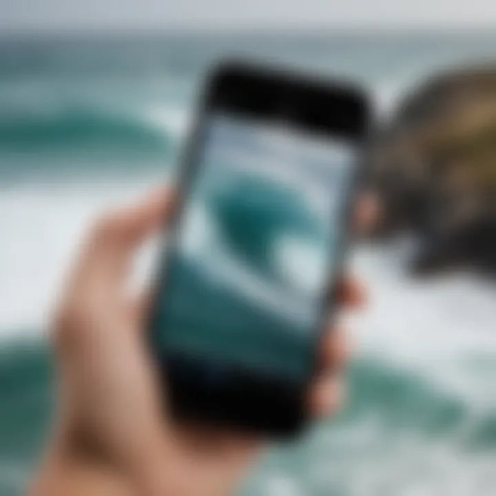 An infographic showcasing key features of popular ocean wave apps