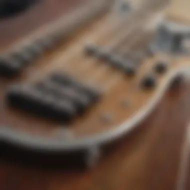 Electric Guitar Chords A close-up of electric guitar chords being played, representing the soundscape of surfing.