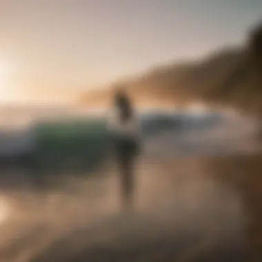 A group of surfers enjoying a sunset, showcasing the community aspect of surf culture.