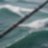 Close-up view of the Ocean Master surf casting rod showcasing its advanced materials