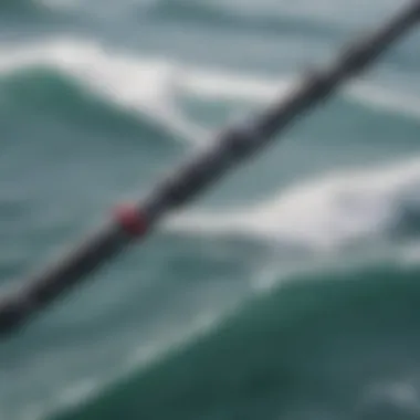 Advanced Materials of the Ocean Master Surf Casting Rod Close-up view of the Ocean Master surf casting rod showcasing its advanced materials