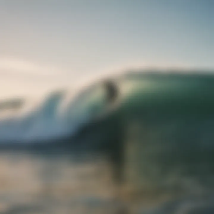 A surfer riding a powerful wave at Cocoa Beach