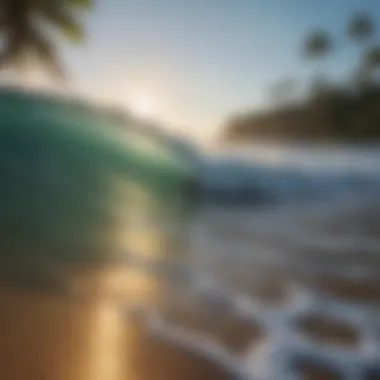 A tranquil surf scene at a hidden beach in Florida