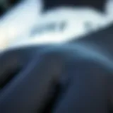 Close-up of wetsuit material showcasing its flexibility