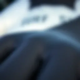 Close-up of wetsuit material showcasing its flexibility