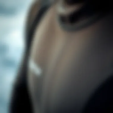 Detailed view of wetsuit seams and stitching