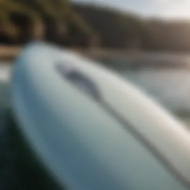 Close-up view of a sleek motor surfboard showcasing advanced technology