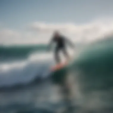 A motor surfboard gliding smoothly over ocean waves