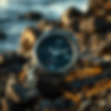 Rip Curl Ultimate Tide Watch in a natural coastal setting