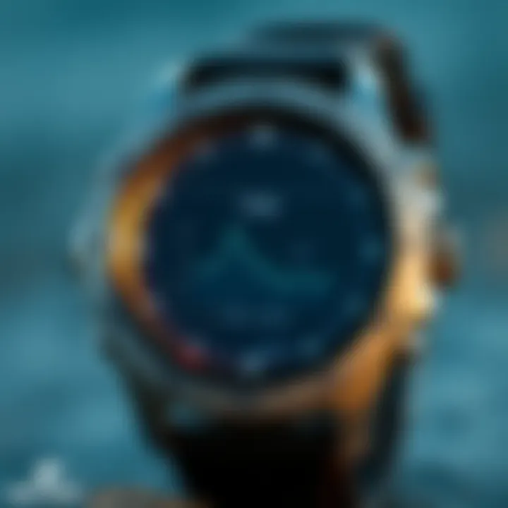 Graphical representation of tide charts displayed on the watch